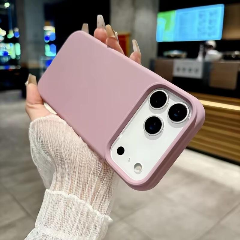 Bright Fluorescent Liquid Silicone Phone Case For iPhone 17 Air 17Pro 16 ProMax Silicone Button Protection Matte Solid Soft Cover