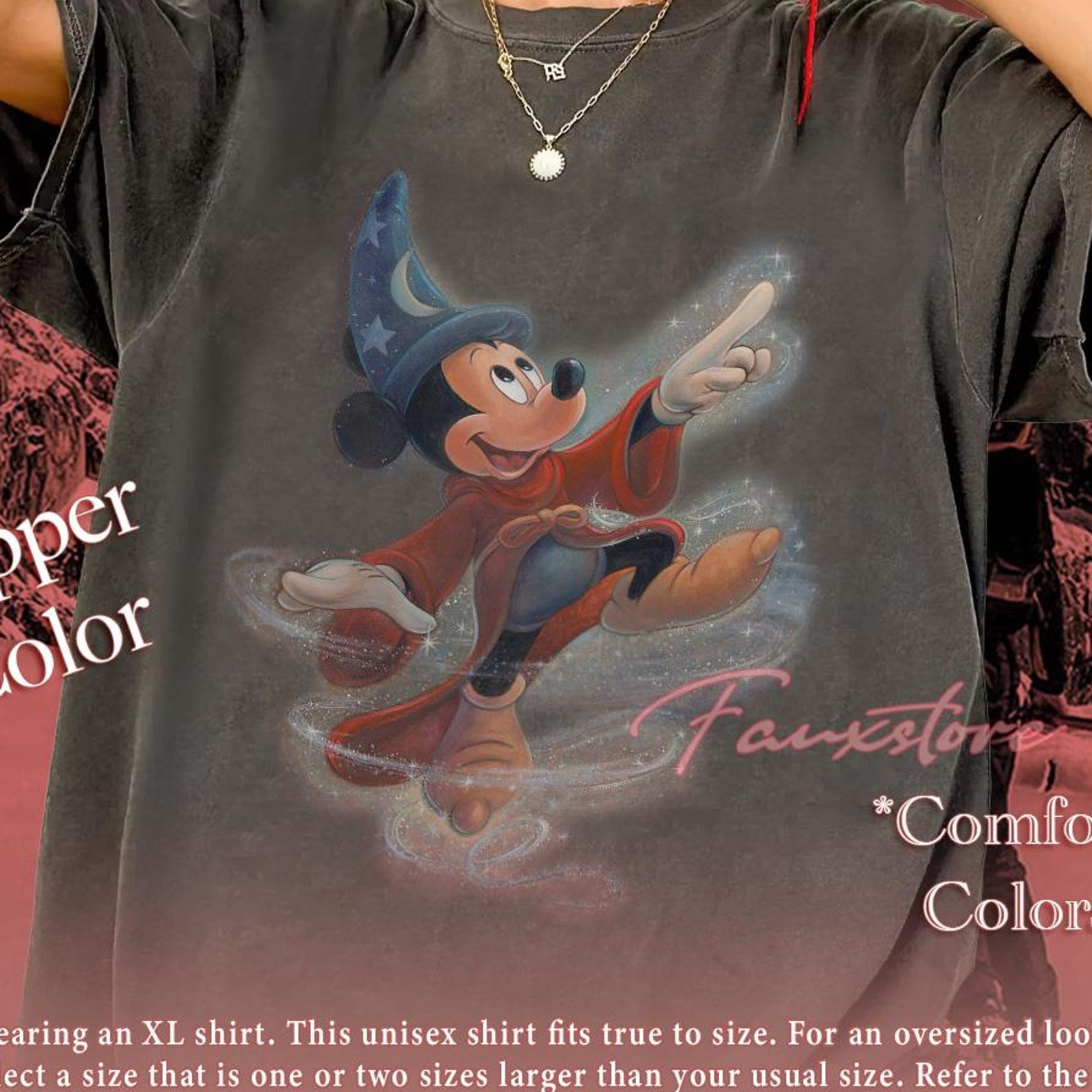 Comfort Colors Fantasia Sorcerer Mickey Shirt, Walt Disney Fantasia Mickey Shirt, Fantasia Mickey Tee, Disneyland Trip, Fantasmic Shirt 3XL