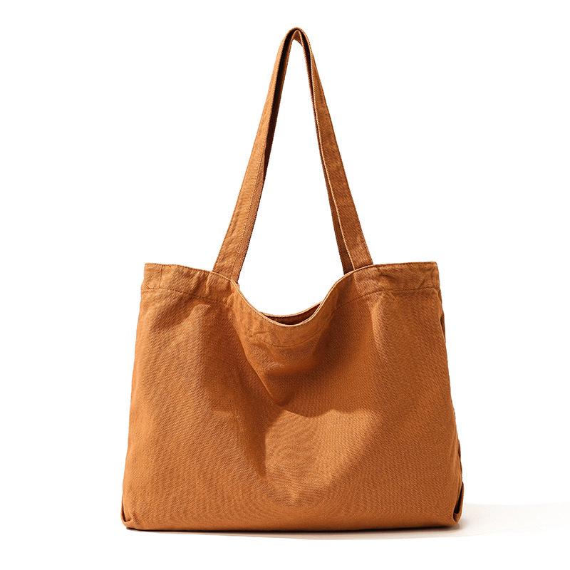 Elegant Korean Large-Capacity Canvas Shoulder Bag - Women s Ins Style  Japanese Literary Design хаки