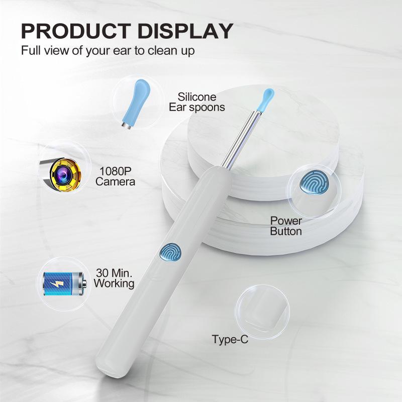 Portable Wireless Ear Cleaner Targeted HD Ear Wax Removal Tool for Kids Adults Electric with Camera for Convenient Ear Cleaning