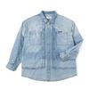 Feng Chen Wang Collaboration Loose Fit Light Blue Long Sleeve Denim Shirt Men Shirts LMT0125725FQ00FA10545