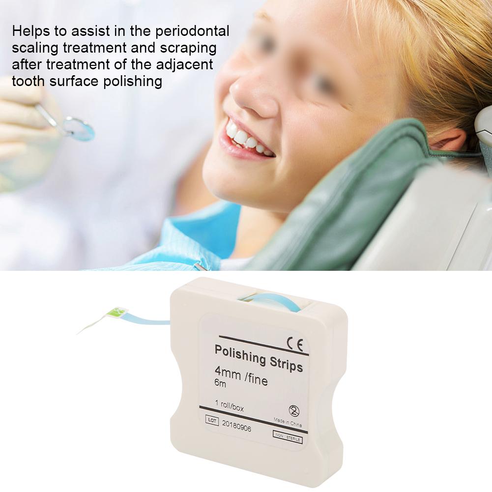1 Rolle 4 mm Dental-Polierstreifen Harz Interdental-Schleifwerkzeug Rosa Grobsand