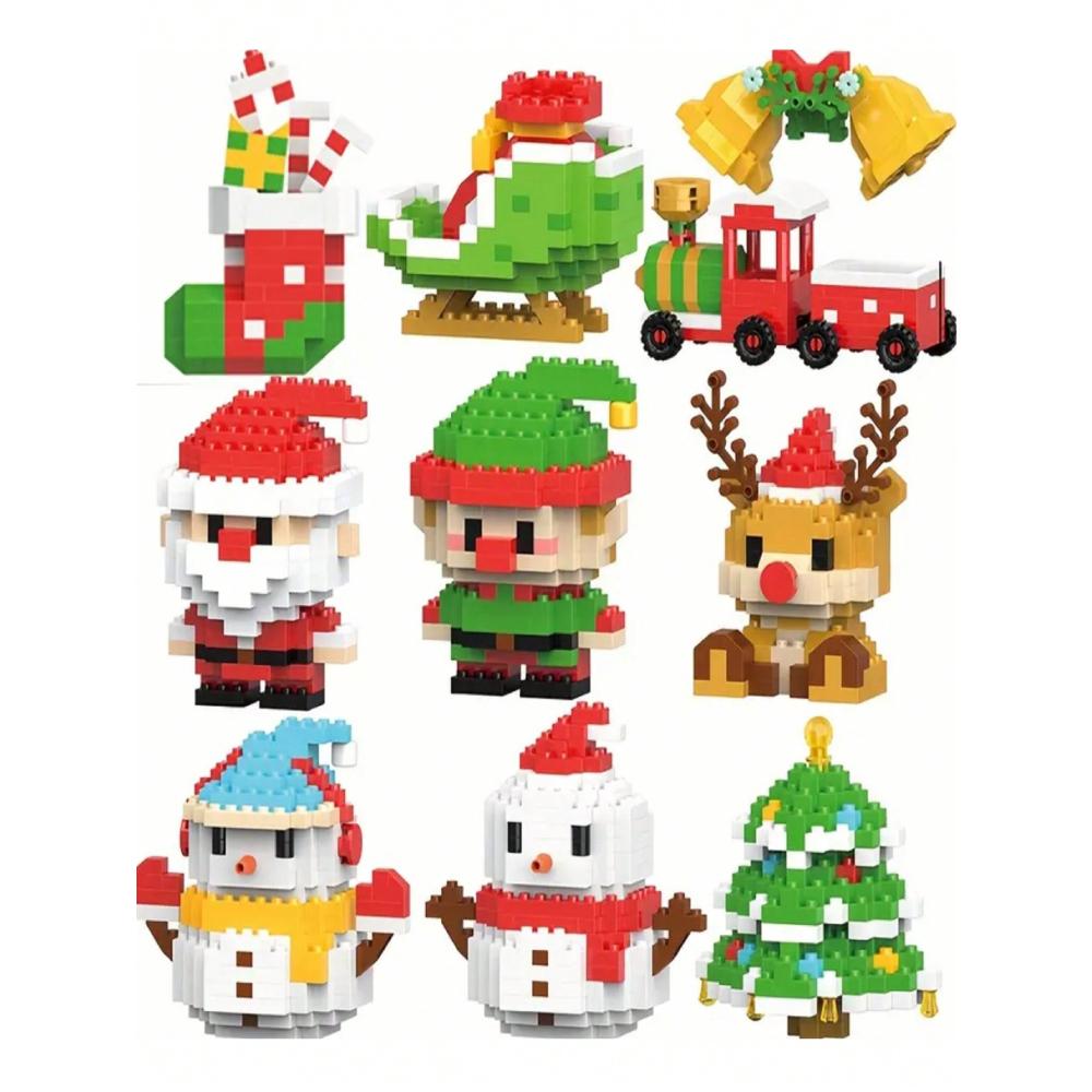 Christmas Building Blocks Mini Building Brick Doll Toys for Party Favor Christmas Tree Stocking Blocks Set for Kids Adults