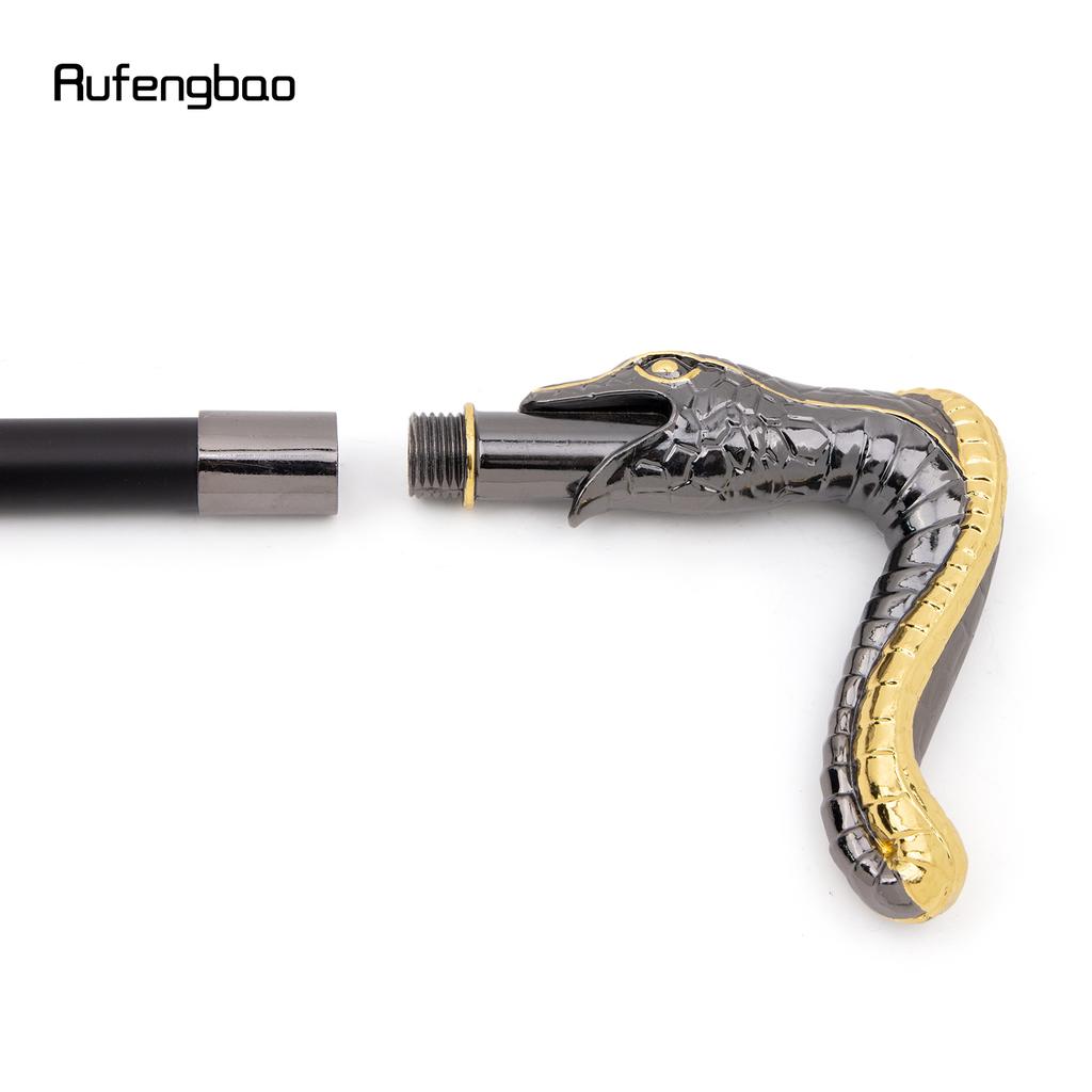 Gyllene Svart Orm Mode Promenadkäpp Dekorativ Vampyr Cospaly Vintage Fest Trendig Käpp Halloween Kräkla 93cm