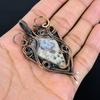 Moss Agate 999 Copper Wire Wrapped Pendant, Handmade Gemstone Jewelry Pendant Gift For Birthday