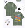 Skateboard Rock Be Youself Printing Washed T-Shirts Women Cotton Oversized T Shirt O-Neck Tops Casual Woman Clothes