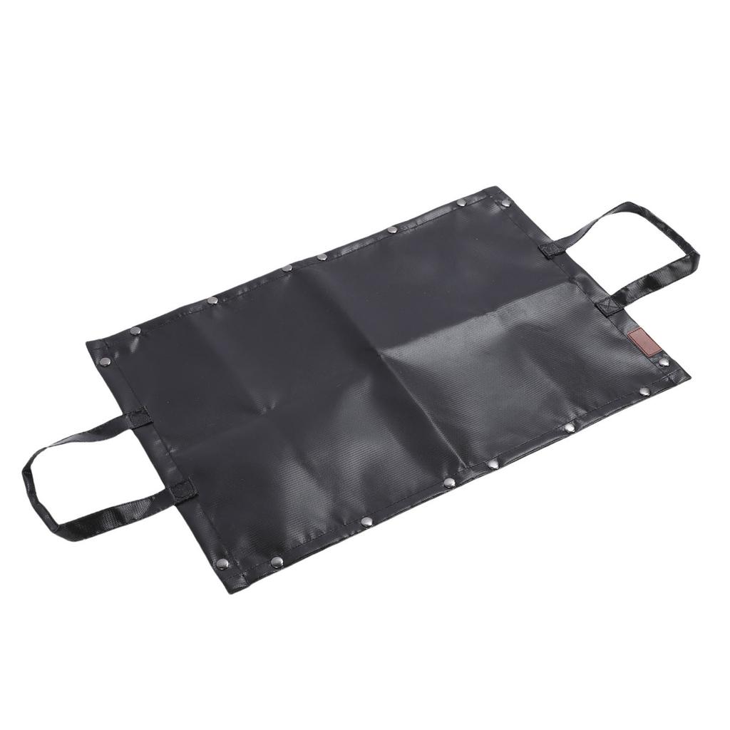Under Grill Mat with Handle Fiberglass Silicone Expandable Fireproof Grill Pad Firewood Carrier Bag