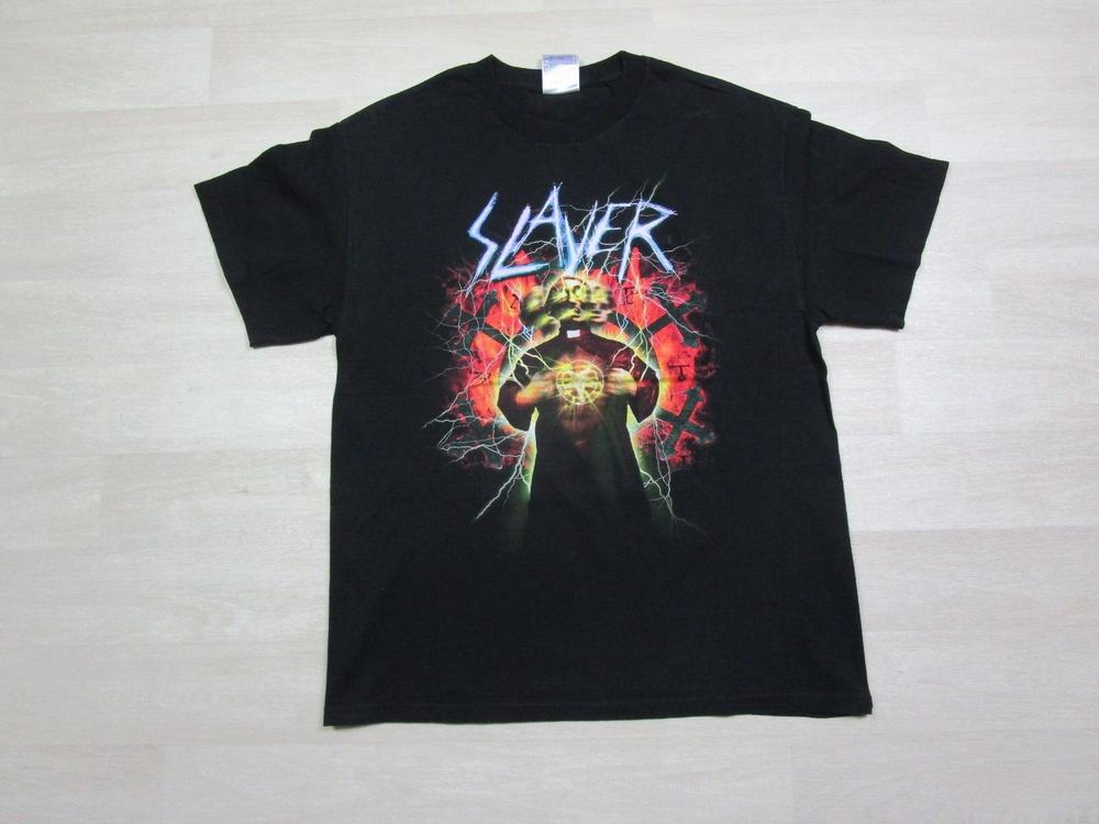 Vintage Slayer Band T-shirt L Y2K Upside Down Cross 2002 Tour Graphic Metal XXL