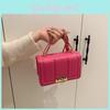 Color Elegant Solid Gold Buckle Decoration Women Casual Shoulder Square Bag