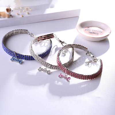 New Rhinestone Inlaid Collar Necklace Exquisite Crystal Collar Pet Supplies Crystal Jewelry Spot