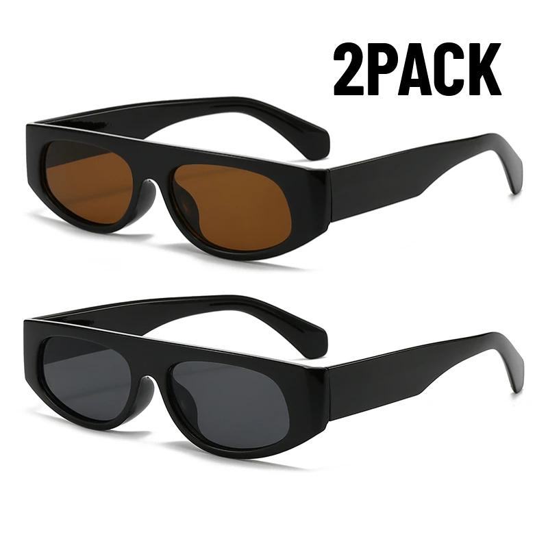 

2PACK Classic Style Rectangular Sunglasses Women Designer Stylish Small Frame Sun Glasses for Female Stylish Glasees Ladies UV400 Protection