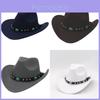 Ethnic Style Cowboy Hat With Brass Rivets For Winter Men Women