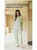 Women's High-End Modal Pajama Set: Long-Sleeved Top, Trousers, Chest Pads - Ideal for Autumn and Winter