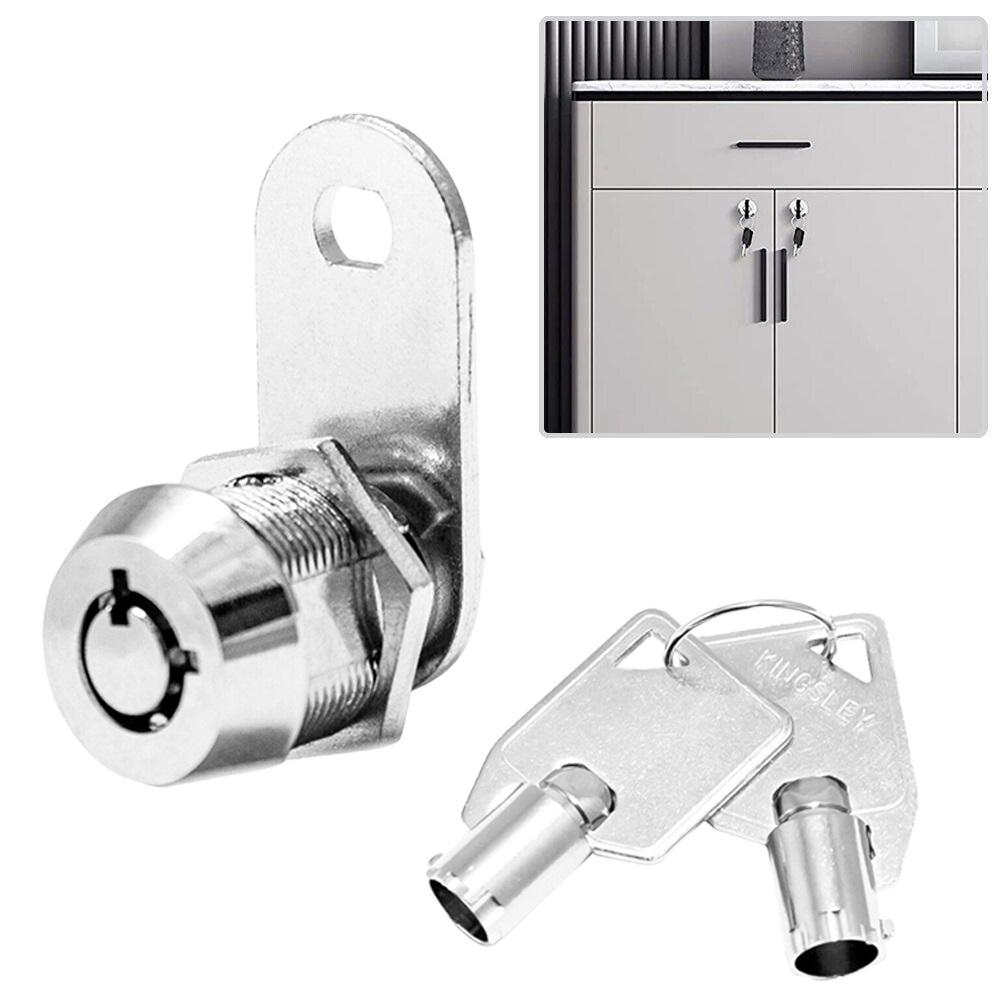 Cabinet Cam Lock 17mm 2 Key 90 Degrees Desk For Enclosures Furniture Lock Machine Mailbox Pull Keyed Practical
