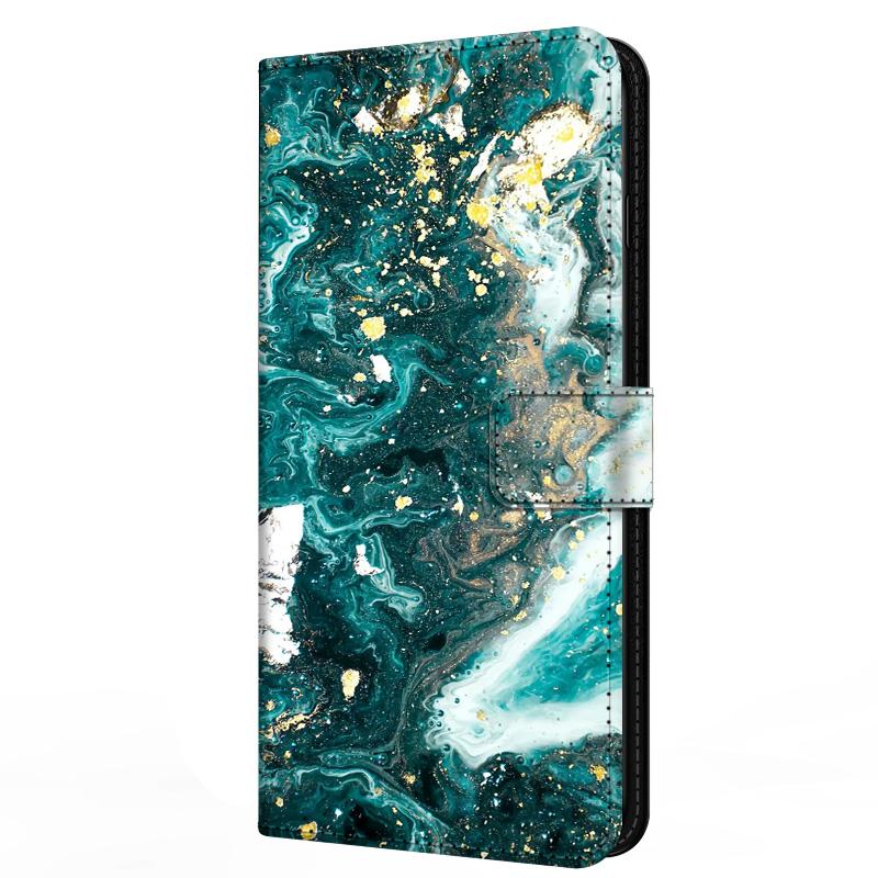 Leather Flip Case for Samsung A37 A57 Cover Wallet Book Stand Magnetic Cove Galaxy A 57 37 5G Capa Marble Partterns Funda Bumper