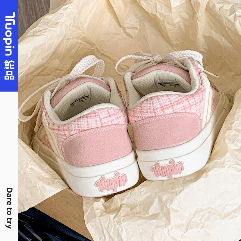 Cherry Blossom Pink Board Shoes Women's 2025 Spring and Summer New Original Niche Casual Shoes Thick-soled Small Fragrant Canvas Shoes