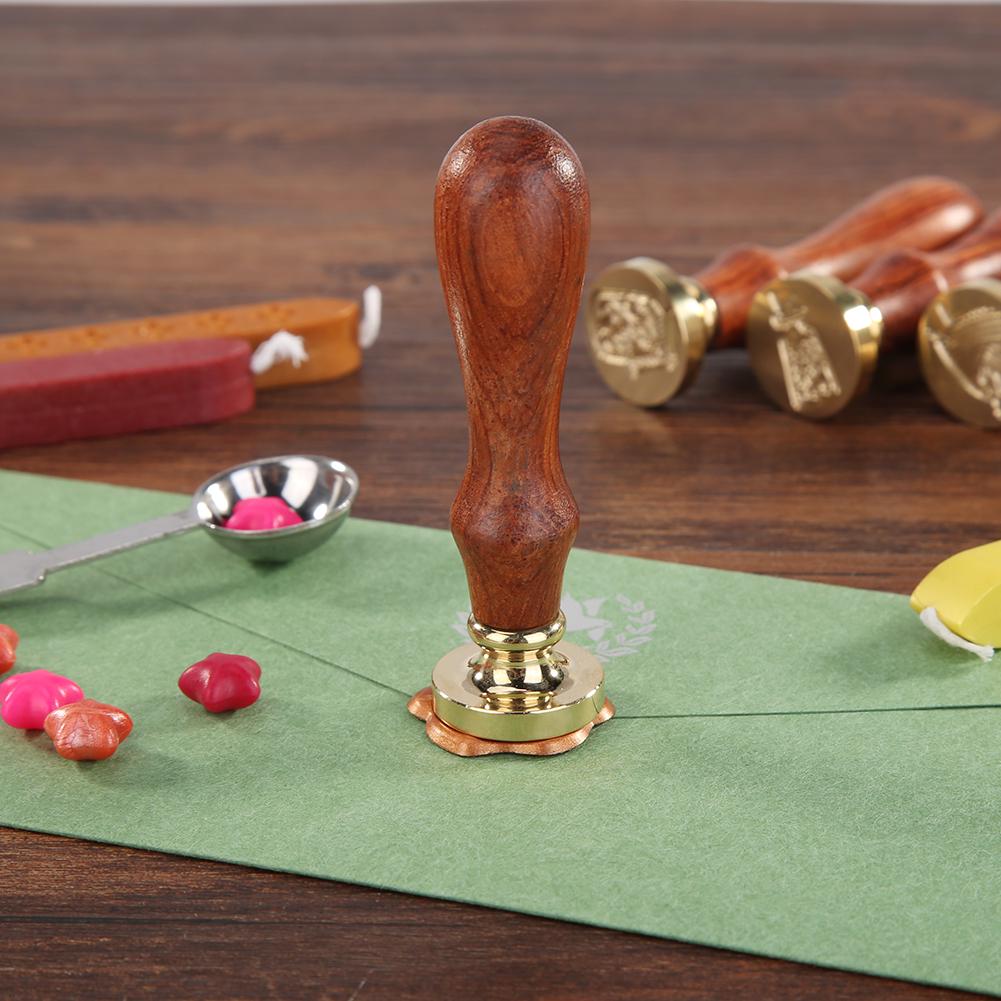 Rosewood Handle Sealing Wax Stamp Antique Metal Animal Girl for Documents Wedding Invitations Customs Crafts