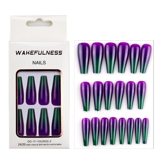 Dlouhý přechod Pure Color Ballet Nail Nail Piece Barevný tisk Love Flame Evropské a americké Nails Art Tipy na falešné nehty Gel na nehty Full Cover