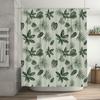 Greenery Leaves Shower CurtainNatural Plant Print for Bathroom Decor Waterproof Fabric, Modern Home Accessories with Hook Rings