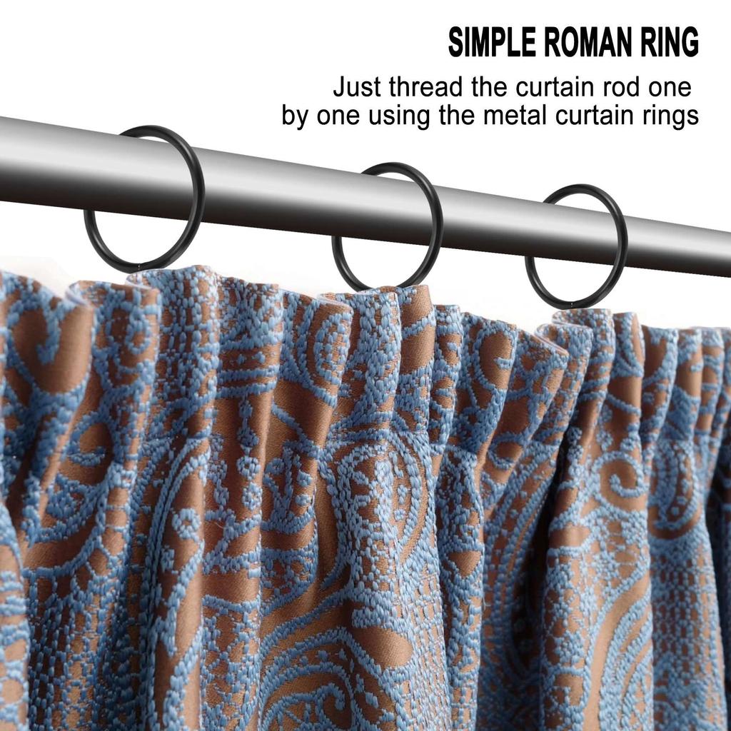 Dobre - 40 sztuk 1,5 cala (38 mln) Wewnętrzna Średnica Metalowe Kółka do Zasłon Kółka do Zasłon z Przepustami - Czarne