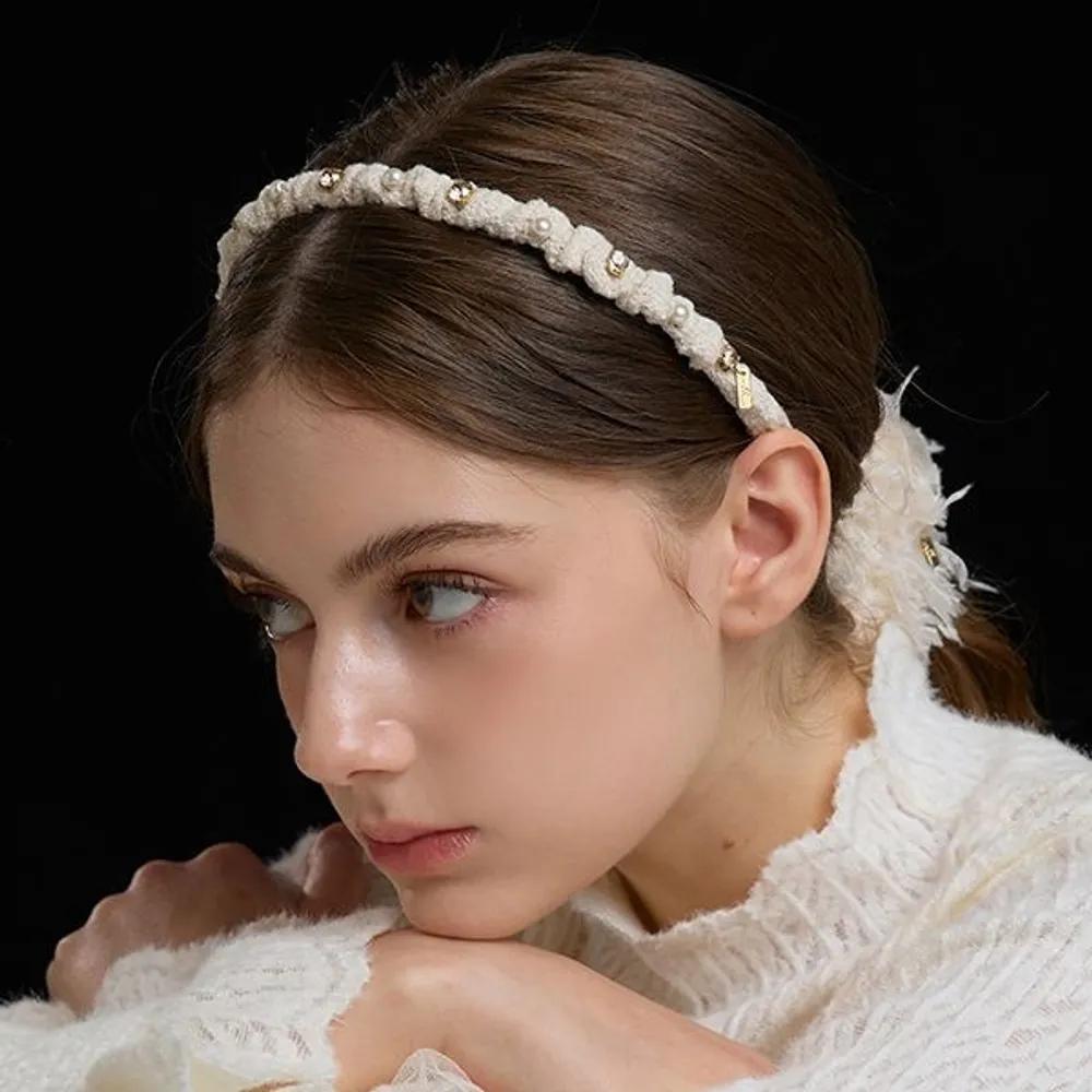 Crystal Knitting Hairband JC039HB ivory