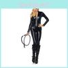 Stunning Sexy Bodysuit Cosplay Costume In Black Pvc Leather For Halloween Fun