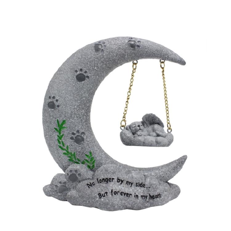 Pet Memorial Statue Dogs Cats TombstonesFigurine Resins Sculpture Garden Decors