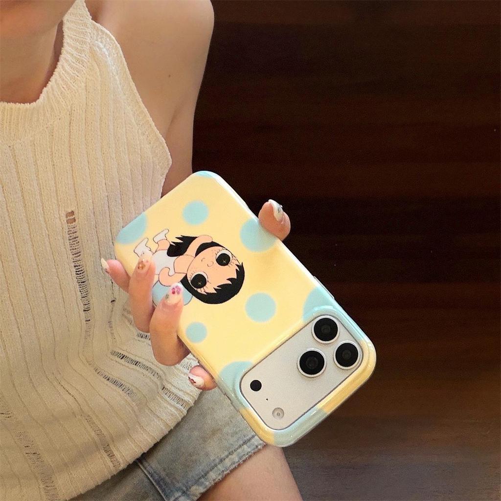 Polka Dot Cartoon Double Layer iPhone 15 Anti-Fall Case for Apple 17/16 Pro Max