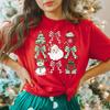 Christmas Party TShirt Cute Christmas EleUnisext Shirt Bow SnowUnisex Santa Claus Printed TShirt Xmas Gift Women Casual Cotton Tops