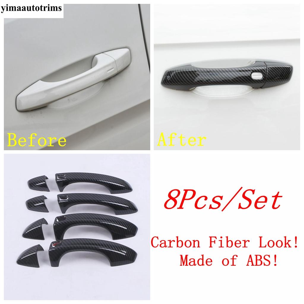 Rearview Mirror Cap Door Handle Cover Trim ABS Chrome / Carbon Fiber Accessories For VW Volkswagen Atlas / Teramont 2017 -