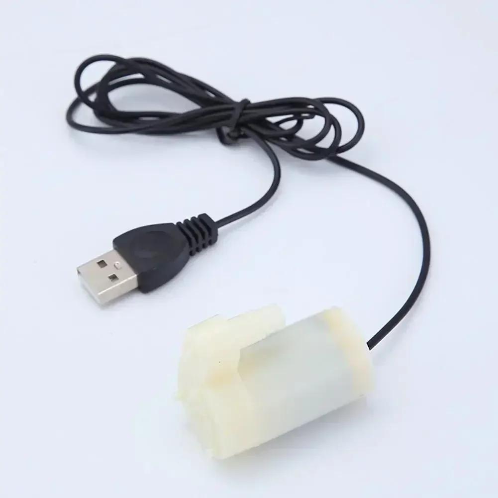 USB 5V Mini Submersible Water Pump, Quiet DC Circulation Pump for Aquarium Fish Tank, Hydroponics, Fountain with Cable