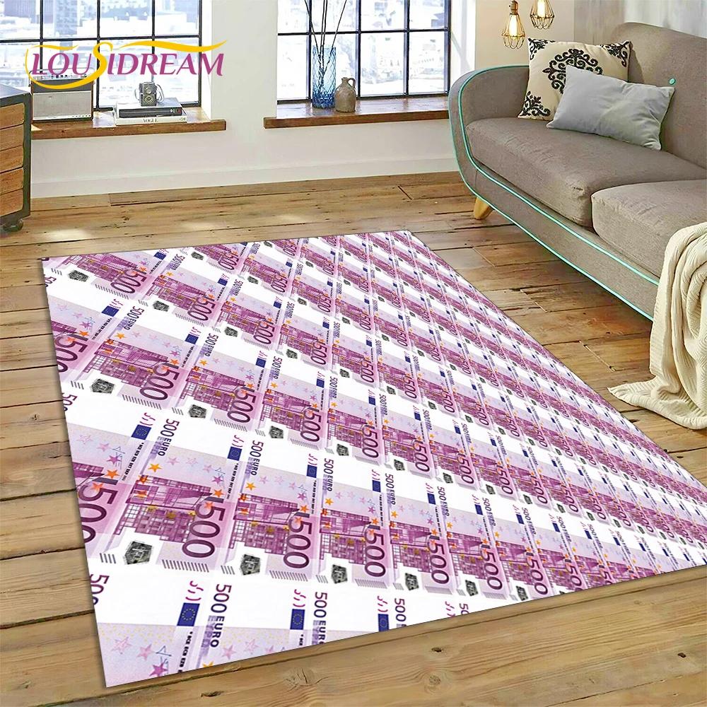 דולר אירו פאונד כסף עשיר שטיח אזור מצויר, שטיח שטיח לסלון ביתי חדר שינה ספה קישוט שטיחון כניסה, שטיח רצפה מונע החלקה לילדים