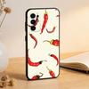 Chili Red Phone Case For Samsung S25,S24,S21,S22,S23,S30,Ultra,S20,Plus,Fe,Lite,Note,10,Black Cover