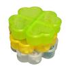 Pastillero de plástico duradero con forma de trébol de cuatro hojas, 4 rejillas, organizador diario de pastillas, contenedor para separar medicamentos