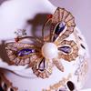 Exquisite Crystal Pearl Cute Enamel Pins Women's Flower Zircon Metal Painted Butterfly Brooch for Woman Jewelry Accessories