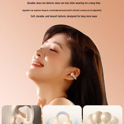 2025 New Wireless Ear Clip Bone Conduction Sports Bluetooth Earphones for Men and Women