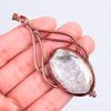 Oval Fossil Coral Gemstone Engagement Electroformed Handcrafted Pendant Copper V-52