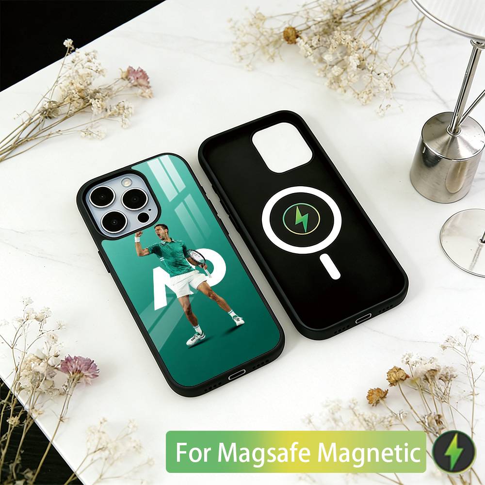 N-Novak Tennis Legend D-Djokovic Phone Case For iPhone17,16,15,14,13,12,11 Plus,Pro Magnetic with Magsafe Wireless Charging