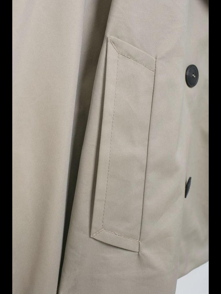 Autumn 2024 Women's European & American Style Double-Breasted Short Windbreaker.