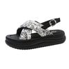 New Chinese style sandals women's 2024 summer new casual versatile thick-soled pregnant women super fire stepping on shit beach shoes