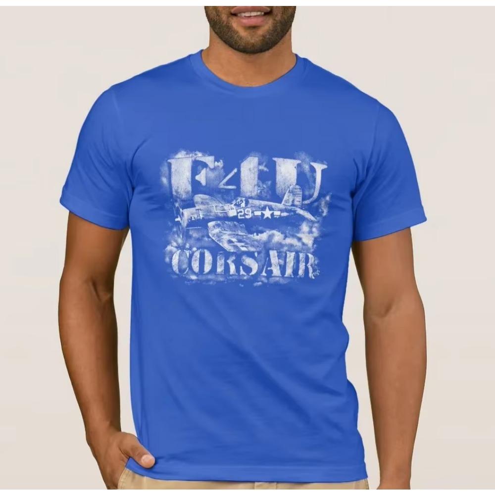 Retro F4U Corsair Fighter Aircraft T-Shirt 100% Cotton O-Neck Summer Short Sleeve Casual Mens T-shirt Size S-3XL