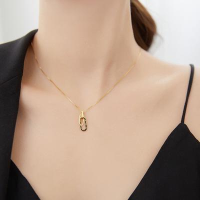 Sicherheitsnadel-Halskette, Kupfer-Papierklammer-Anhänger, Damen-Schlüsselbein-Choker, Schmuckgeschenk zum Jahrestag