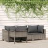 Vidaxl 4-Cz. Set da Giardino, Cuscini, Rattan PE Grigio