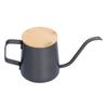 350ml Stainless Steel Coffee Pot Long Narrow Spout Manual Coffee Making Kettle with Bamboo Lid