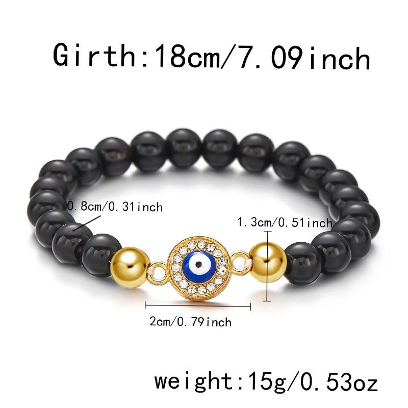 Turkish Blue Eye Bracelet Lucky Amulet  Hand Chains Gifts 5/8MM Tiger Eye Stone Beaded Evil Eye Bracelets for Women Men