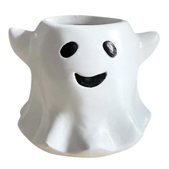 yangyizhi Ghost Flowerpot, Waterproof Resin Halloween Vase, Spooky Cute Desktop Ornament, for Green Plants Holiday Decoration