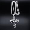 HNSP Nerezová ocel Goth Flame Cross přívěsek řetízkový náhrdelník pro muže, ženy šperky příslušenství