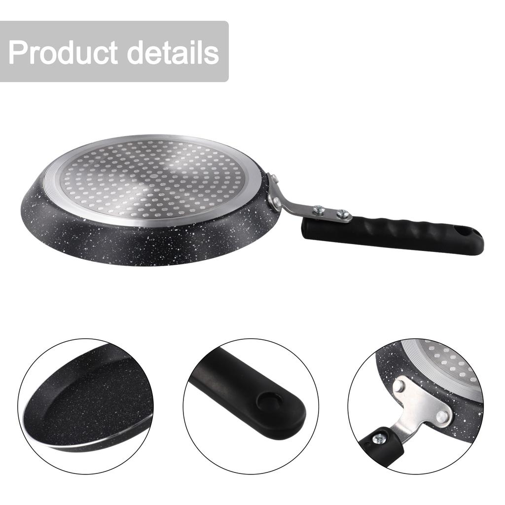 Crepe Pan Frying Pan Pancake Reliable Saucepan 34.2*18.2*2.2cm Tawa Crepe Tool Gas Hob Handle Omelette Induction