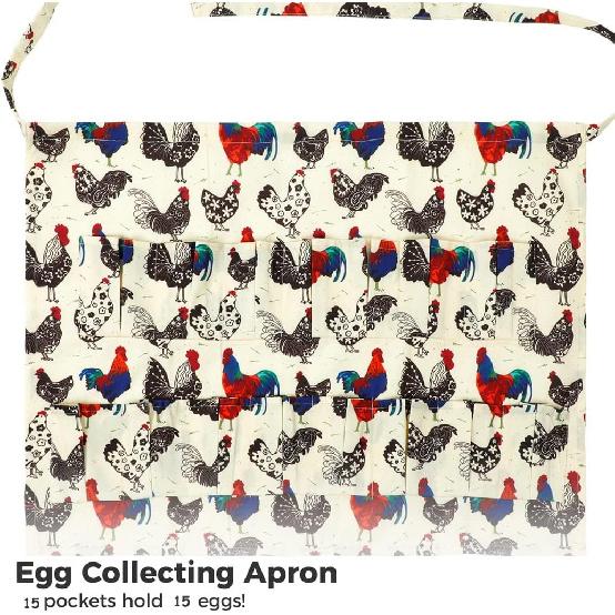 Homaisson Durable Canvas Egg Collecting Apron With 15 Pockets, For Chicken, Duck, Goose Eggs