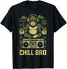 Monkey With Sunglasses Funny Saying Gamer Tshirt Chill Bro Cool Trendy Kawaii Style Unisex Casual Streetwear Cotton Oneck Shirt